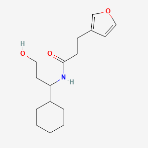 molecular formula C16H25NO3 B6907200 N-(1-cyclohexyl-3-hydroxypropyl)-3-(furan-3-yl)propanamide 