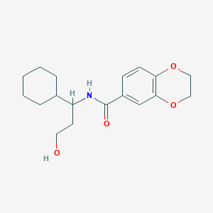 molecular formula C18H25NO4 B6907206 N-(1-cyclohexyl-3-hydroxypropyl)-2,3-dihydro-1,4-benzodioxine-6-carboxamide 