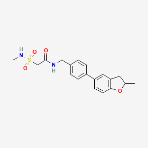molecular formula C19H22N2O4S B6907247 N-[[4-(2-methyl-2,3-dihydro-1-benzofuran-5-yl)phenyl]methyl]-2-(methylsulfamoyl)acetamide 