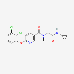 molecular formula C18H17Cl2N3O3 B6907289 N-[2-(cyclopropylamino)-2-oxoethyl]-6-(2,3-dichlorophenoxy)-N-methylpyridine-3-carboxamide 