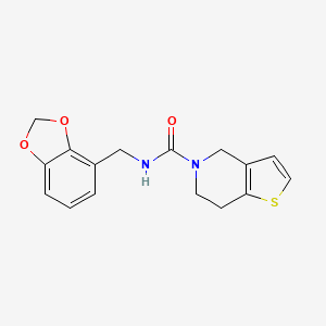 molecular formula C16H16N2O3S B6907309 N-(1,3-benzodioxol-4-ylmethyl)-6,7-dihydro-4H-thieno[3,2-c]pyridine-5-carboxamide 