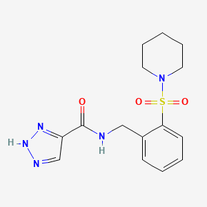 molecular formula C15H19N5O3S B6907361 N-[(2-piperidin-1-ylsulfonylphenyl)methyl]-2H-triazole-4-carboxamide 