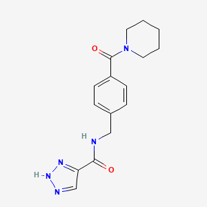 molecular formula C16H19N5O2 B6907362 N-[[4-(piperidine-1-carbonyl)phenyl]methyl]-2H-triazole-4-carboxamide 