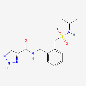 molecular formula C14H19N5O3S B6907370 N-[[2-(propan-2-ylsulfamoylmethyl)phenyl]methyl]-2H-triazole-4-carboxamide 