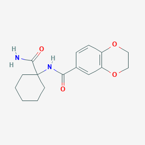molecular formula C16H20N2O4 B6907376 N-(1-carbamoylcyclohexyl)-2,3-dihydro-1,4-benzodioxine-6-carboxamide 