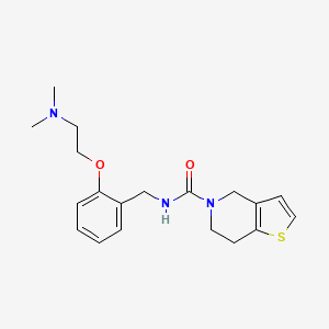 molecular formula C19H25N3O2S B6907384 N-[[2-[2-(dimethylamino)ethoxy]phenyl]methyl]-6,7-dihydro-4H-thieno[3,2-c]pyridine-5-carboxamide 