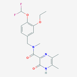 molecular formula C18H21F2N3O4 B6907439 N-[[4-(difluoromethoxy)-3-ethoxyphenyl]methyl]-N,5,6-trimethyl-2-oxo-1H-pyrazine-3-carboxamide 