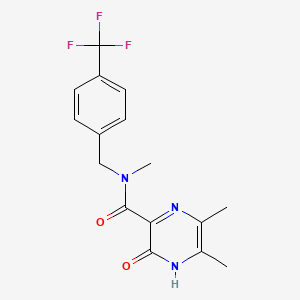 molecular formula C16H16F3N3O2 B6907452 N,5,6-trimethyl-2-oxo-N-[[4-(trifluoromethyl)phenyl]methyl]-1H-pyrazine-3-carboxamide 