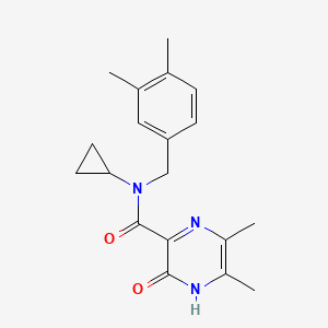 molecular formula C19H23N3O2 B6907476 N-cyclopropyl-N-[(3,4-dimethylphenyl)methyl]-5,6-dimethyl-2-oxo-1H-pyrazine-3-carboxamide 