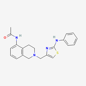 molecular formula C21H22N4OS B6907484 N-[2-[(2-anilino-1,3-thiazol-4-yl)methyl]-3,4-dihydro-1H-isoquinolin-5-yl]acetamide 