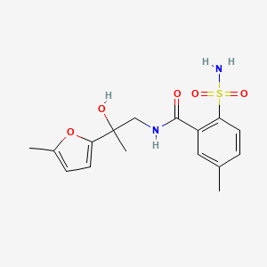 molecular formula C16H20N2O5S B6907499 N-[2-hydroxy-2-(5-methylfuran-2-yl)propyl]-5-methyl-2-sulfamoylbenzamide 