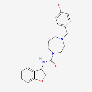 molecular formula C21H24FN3O2 B6907513 N-(2,3-dihydro-1-benzofuran-3-yl)-4-[(4-fluorophenyl)methyl]-1,4-diazepane-1-carboxamide 