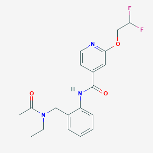 molecular formula C19H21F2N3O3 B6907601 N-[2-[[acetyl(ethyl)amino]methyl]phenyl]-2-(2,2-difluoroethoxy)pyridine-4-carboxamide 