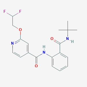 molecular formula C19H21F2N3O3 B6907702 N-[2-(tert-butylcarbamoyl)phenyl]-2-(2,2-difluoroethoxy)pyridine-4-carboxamide 