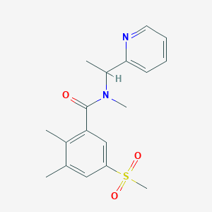 molecular formula C18H22N2O3S B6907727 N,2,3-trimethyl-5-methylsulfonyl-N-(1-pyridin-2-ylethyl)benzamide 