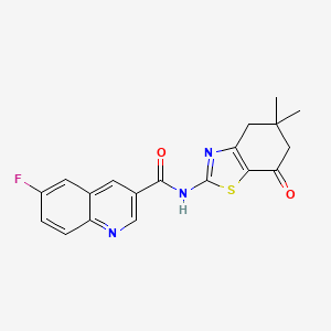 molecular formula C19H16FN3O2S B6907768 N-(5,5-dimethyl-7-oxo-4,6-dihydro-1,3-benzothiazol-2-yl)-6-fluoroquinoline-3-carboxamide 