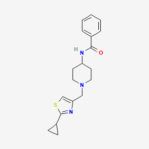 molecular formula C19H23N3OS B6907776 N-[1-[(2-cyclopropyl-1,3-thiazol-4-yl)methyl]piperidin-4-yl]benzamide 