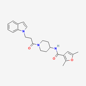 molecular formula C23H27N3O3 B6907848 N-[1-(3-indol-1-ylpropanoyl)piperidin-4-yl]-2,5-dimethylfuran-3-carboxamide 