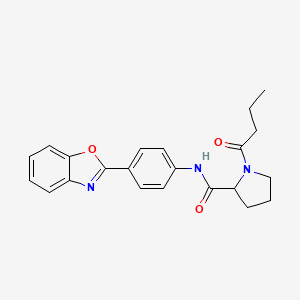 molecular formula C22H23N3O3 B6907858 N-[4-(1,3-benzoxazol-2-yl)phenyl]-1-butanoylpyrrolidine-2-carboxamide 