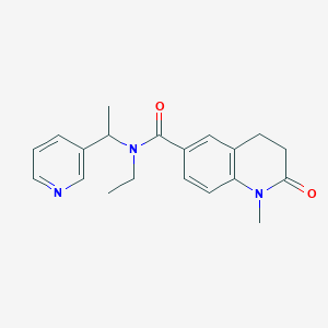 molecular formula C20H23N3O2 B6907876 N-ethyl-1-methyl-2-oxo-N-(1-pyridin-3-ylethyl)-3,4-dihydroquinoline-6-carboxamide 