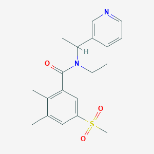 molecular formula C19H24N2O3S B6907886 N-ethyl-2,3-dimethyl-5-methylsulfonyl-N-(1-pyridin-3-ylethyl)benzamide 