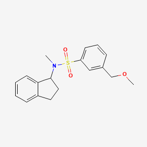 molecular formula C18H21NO3S B6907911 N-(2,3-dihydro-1H-inden-1-yl)-3-(methoxymethyl)-N-methylbenzenesulfonamide 