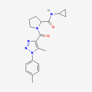 molecular formula C19H23N5O2 B6907976 N-cyclopropyl-1-[5-methyl-1-(4-methylphenyl)triazole-4-carbonyl]pyrrolidine-2-carboxamide 