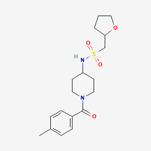 molecular formula C18H26N2O4S B6908009 N-[1-(4-methylbenzoyl)piperidin-4-yl]-1-(oxolan-2-yl)methanesulfonamide 
