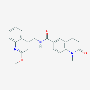 molecular formula C22H21N3O3 B6908037 N-[(2-methoxyquinolin-4-yl)methyl]-1-methyl-2-oxo-3,4-dihydroquinoline-6-carboxamide 