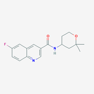 molecular formula C17H19FN2O2 B6908118 N-(2,2-dimethyloxan-4-yl)-6-fluoroquinoline-3-carboxamide 