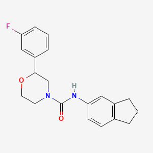 molecular formula C20H21FN2O2 B6908164 N-(2,3-dihydro-1H-inden-5-yl)-2-(3-fluorophenyl)morpholine-4-carboxamide 