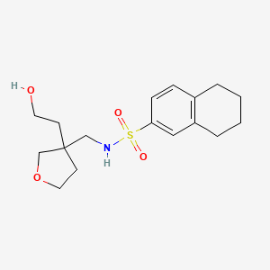 molecular formula C17H25NO4S B6908193 N-[[3-(2-hydroxyethyl)oxolan-3-yl]methyl]-5,6,7,8-tetrahydronaphthalene-2-sulfonamide 