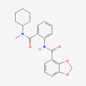 molecular formula C22H24N2O4 B6908195 N-[2-[cyclohexyl(methyl)carbamoyl]phenyl]-1,3-benzodioxole-4-carboxamide 