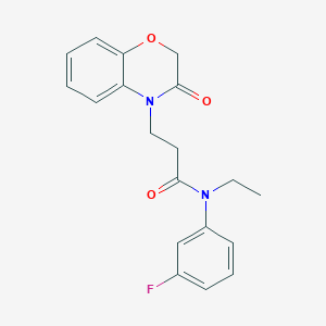 molecular formula C19H19FN2O3 B6908303 N-ethyl-N-(3-fluorophenyl)-3-(3-oxo-1,4-benzoxazin-4-yl)propanamide 