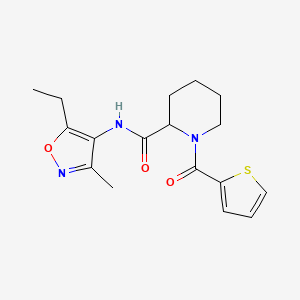 molecular formula C17H21N3O3S B6908352 N-(5-ethyl-3-methyl-1,2-oxazol-4-yl)-1-(thiophene-2-carbonyl)piperidine-2-carboxamide 