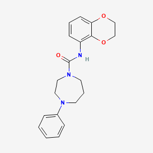 molecular formula C20H23N3O3 B6908382 N-(2,3-dihydro-1,4-benzodioxin-5-yl)-4-phenyl-1,4-diazepane-1-carboxamide 