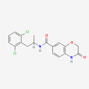 molecular formula C18H16Cl2N2O3 B6908383 N-[1-(2,6-dichlorophenyl)propan-2-yl]-3-oxo-4H-1,4-benzoxazine-7-carboxamide 