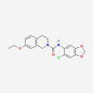 molecular formula C19H19ClN2O4 B6908389 N-(6-chloro-1,3-benzodioxol-5-yl)-7-ethoxy-3,4-dihydro-1H-isoquinoline-2-carboxamide 