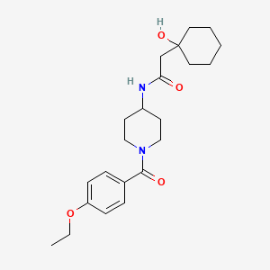 molecular formula C22H32N2O4 B6908425 N-[1-(4-ethoxybenzoyl)piperidin-4-yl]-2-(1-hydroxycyclohexyl)acetamide 
