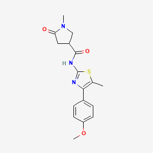 molecular formula C17H19N3O3S B6908437 N-[4-(4-methoxyphenyl)-5-methyl-1,3-thiazol-2-yl]-1-methyl-5-oxopyrrolidine-3-carboxamide 