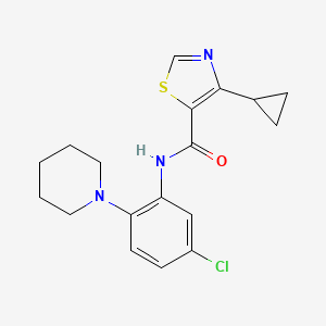 molecular formula C18H20ClN3OS B6908444 N-(5-chloro-2-piperidin-1-ylphenyl)-4-cyclopropyl-1,3-thiazole-5-carboxamide 