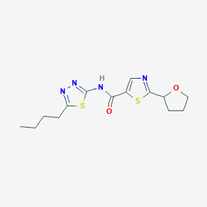 molecular formula C14H18N4O2S2 B6908465 N-(5-butyl-1,3,4-thiadiazol-2-yl)-2-(oxolan-2-yl)-1,3-thiazole-5-carboxamide 