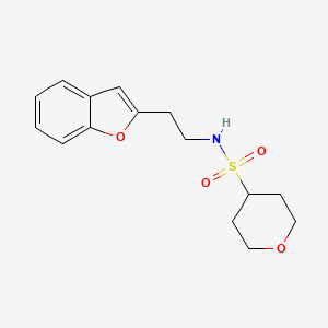 molecular formula C15H19NO4S B6908484 N-[2-(1-benzofuran-2-yl)ethyl]oxane-4-sulfonamide 