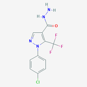 molecular formula C11H8ClF3N4O B069085 1-(4-Chlorophenyl)-5-(trifluoromethyl)-1H-pyrazole-4-carbohydrazide CAS No. 175137-34-5