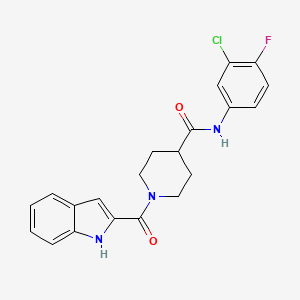 molecular formula C21H19ClFN3O2 B6908506 N-(3-chloro-4-fluorophenyl)-1-(1H-indole-2-carbonyl)piperidine-4-carboxamide 
