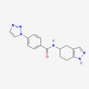molecular formula C16H16N6O B6908563 N-(4,5,6,7-tetrahydro-1H-indazol-5-yl)-4-(triazol-1-yl)benzamide 