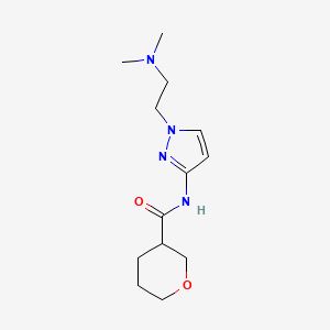 molecular formula C13H22N4O2 B6908565 N-[1-[2-(dimethylamino)ethyl]pyrazol-3-yl]oxane-3-carboxamide 