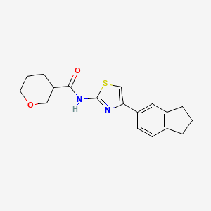 molecular formula C18H20N2O2S B6908652 N-[4-(2,3-dihydro-1H-inden-5-yl)-1,3-thiazol-2-yl]oxane-3-carboxamide 