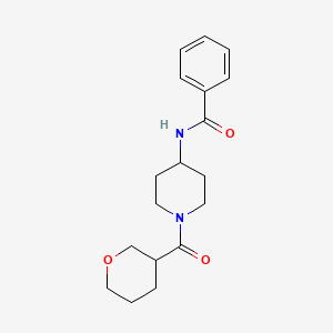 molecular formula C18H24N2O3 B6908660 N-[1-(oxane-3-carbonyl)piperidin-4-yl]benzamide 