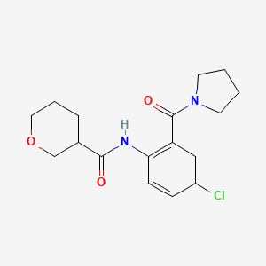 molecular formula C17H21ClN2O3 B6908678 N-[4-chloro-2-(pyrrolidine-1-carbonyl)phenyl]oxane-3-carboxamide 